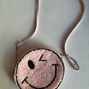 Kids Pink Smiley Face Crossbody Bag